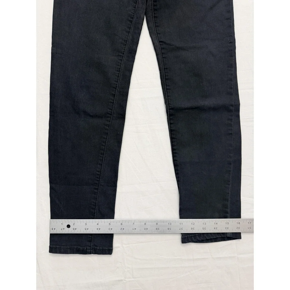 Free People Skinny Jeans Womens 26 Black Dark Wash‎ Mid Rise Stretch Denim 26x28
